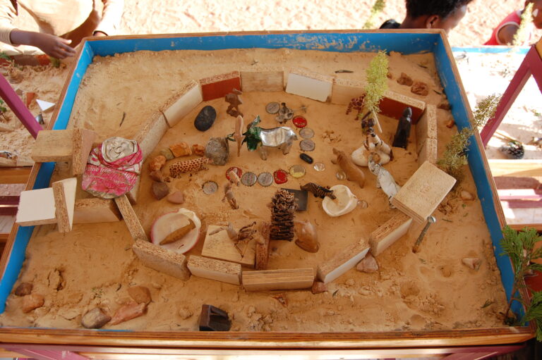 Sandworker portraying the prison where he is awaiting trial.